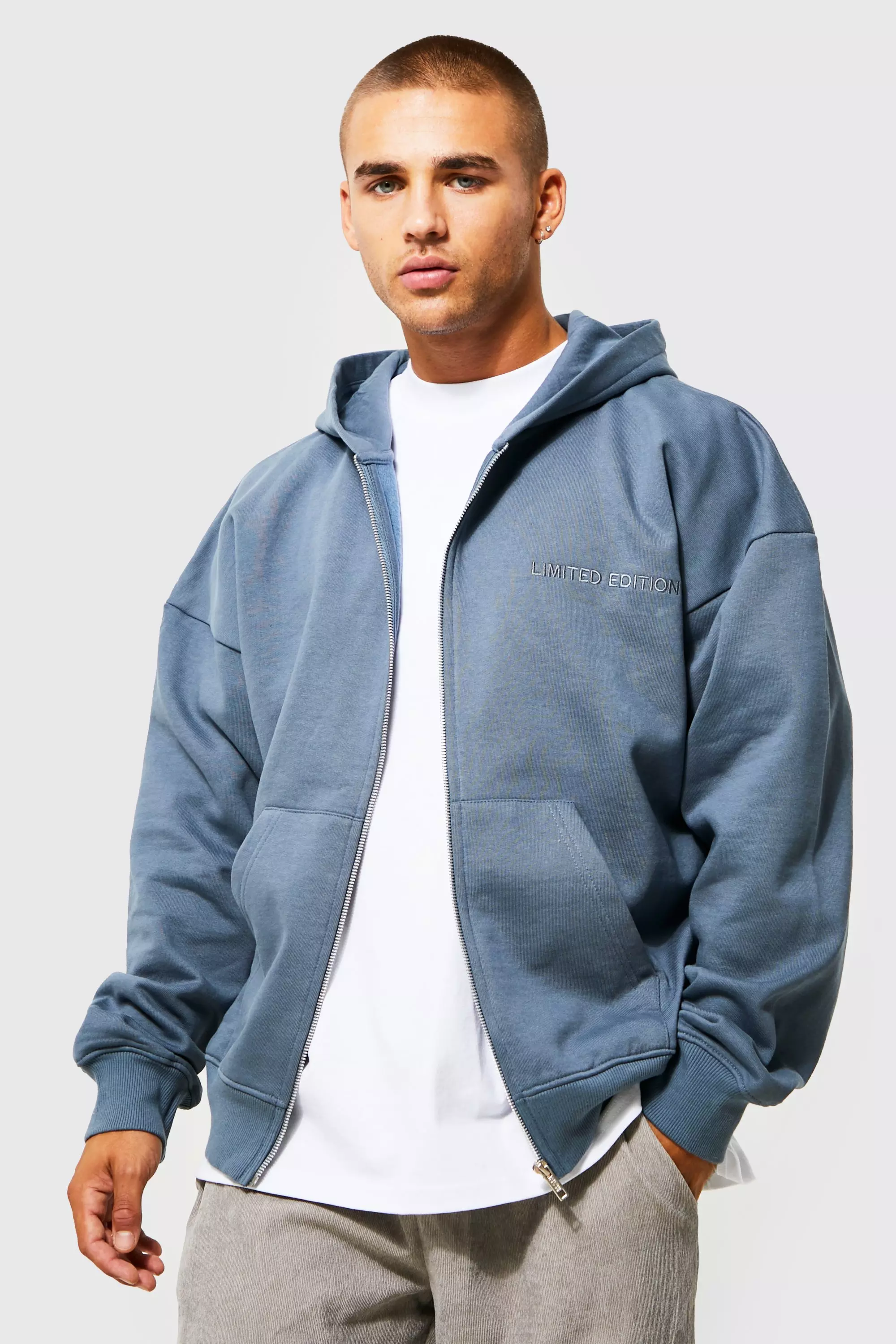 Men's heavyweight zip online hoodie